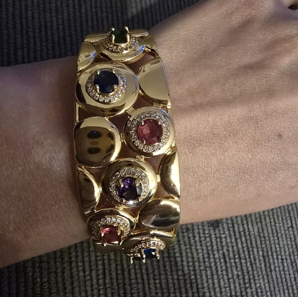 21kgp Dubai Jewelry Elegant Gold and Gemstone Bracelet and Ring Set - Picture 4 of 16